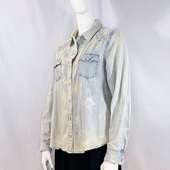 Snap-Front Denim Shirt | Xhilaration - Picture 8 of 8